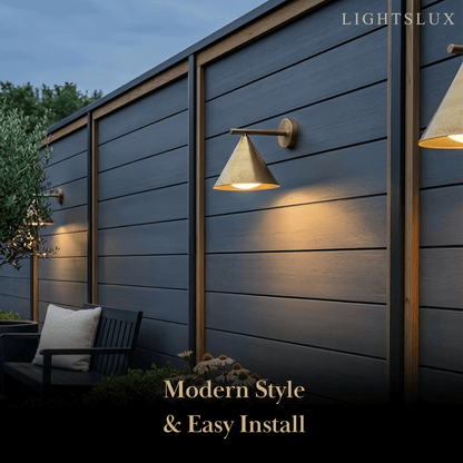 Irondale Minimalist Conical Outdoor Wall Lamp