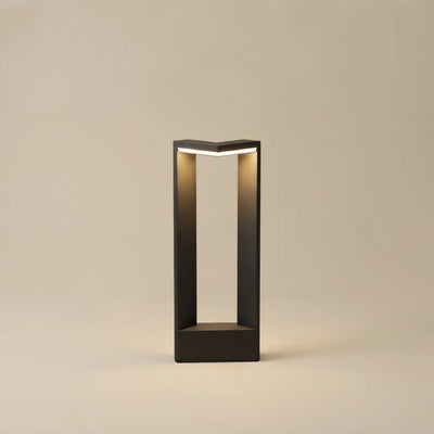 Irondale Minimalist Right-Angle Outdoor Pathway Light - Black Metal for Yard