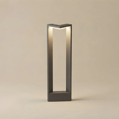 Irondale Minimalist Right-Angle Outdoor Pathway Light - Black Metal for Yard