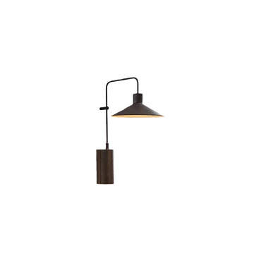 Irondale Industrial Metal Outdoor Wall Lamp - Dark Coffee Wide Cone