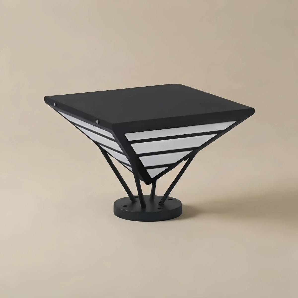 Arcato Industrial Black Pillar Light - Diamond Metal Design for Garden