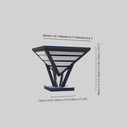 Industrial Black Pillar Light Dimension