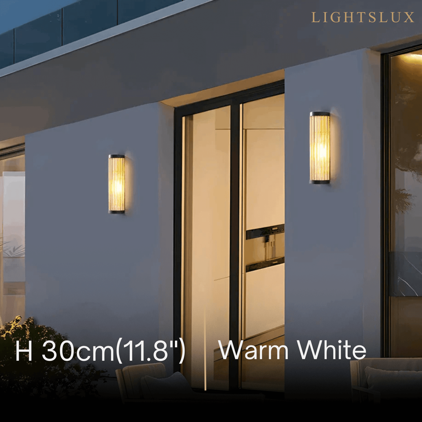 Irondale Modern Black LED Outdoor Wall Lamp – Waterproof Light for Garden/Courtyard