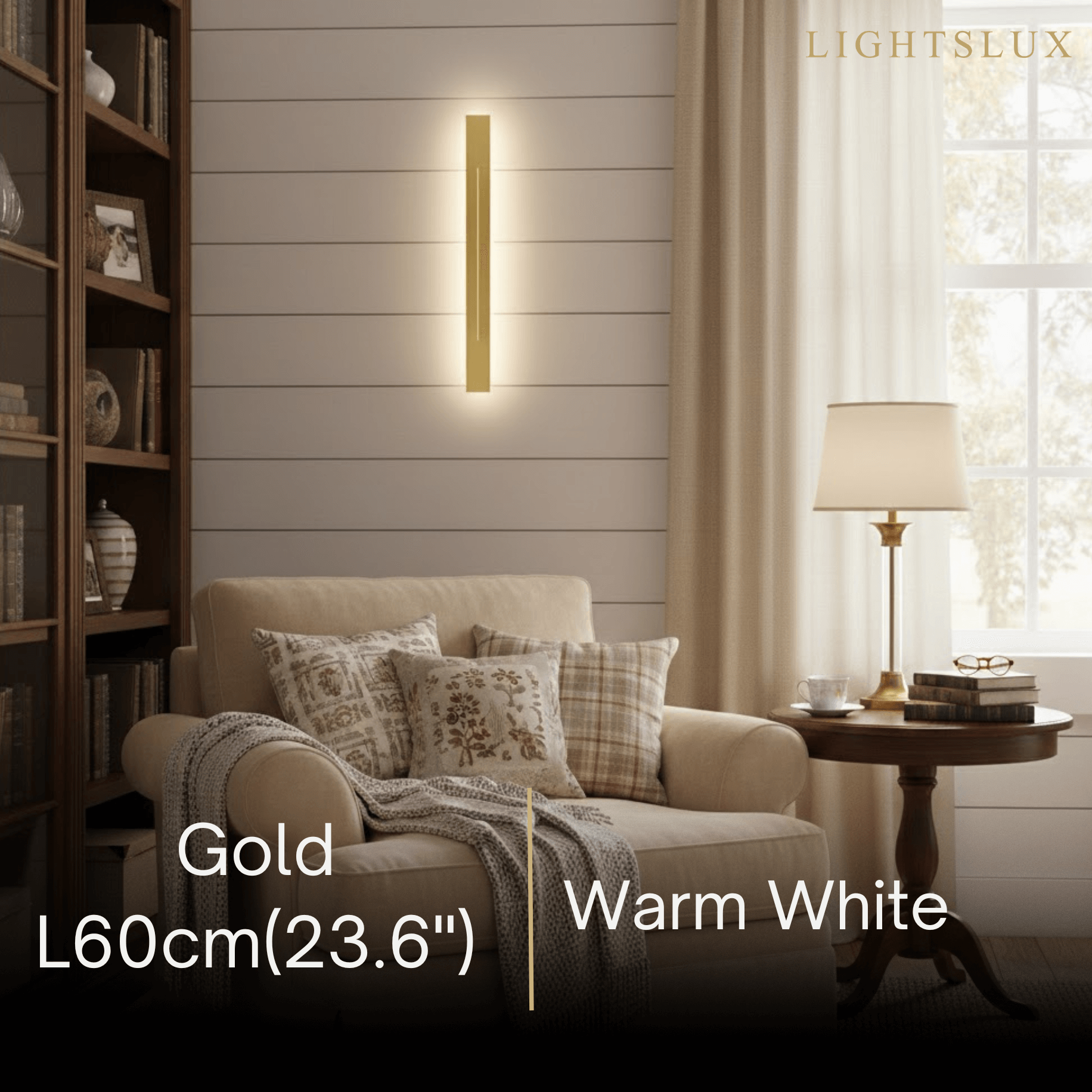 Arcato Minimalist LED Wall Lamp – Black/Gold for Bedroom