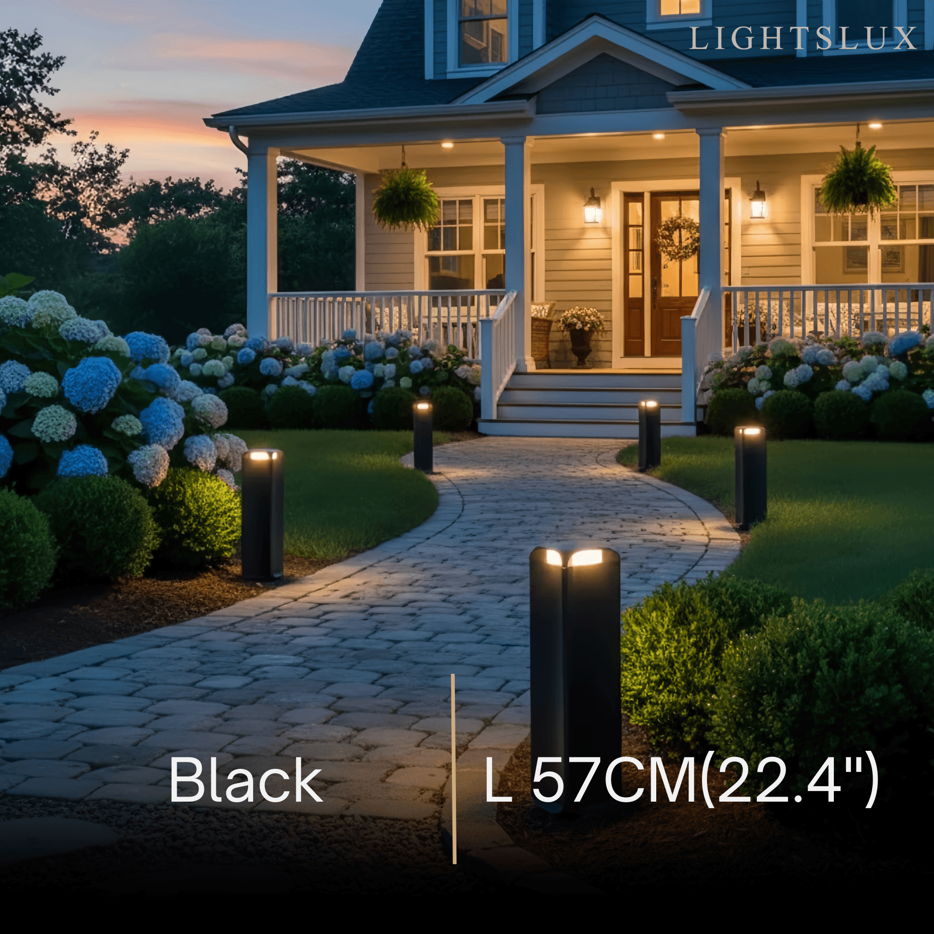 Stellar Modern Cylindrical Outdoor Floor Lamp – Black or Grey Metal & Glass Fixture