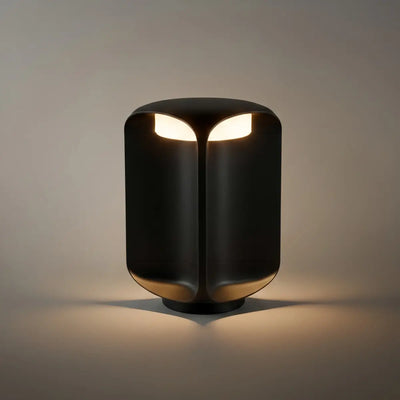 Stellar Modern Cylindrical Outdoor Floor Lamp – Black or Grey Metal & Glass Fixture