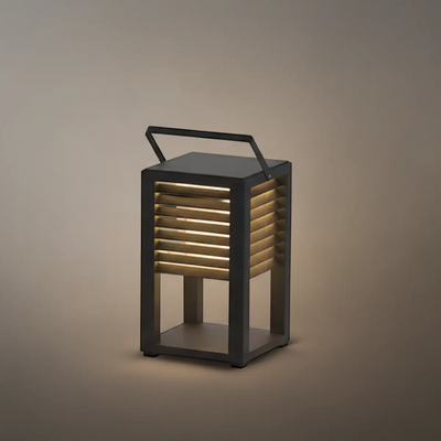 Irondale Modern Solar Outdoor Floor Lamp – Rectangular Black Lantern Light Garden/Patio