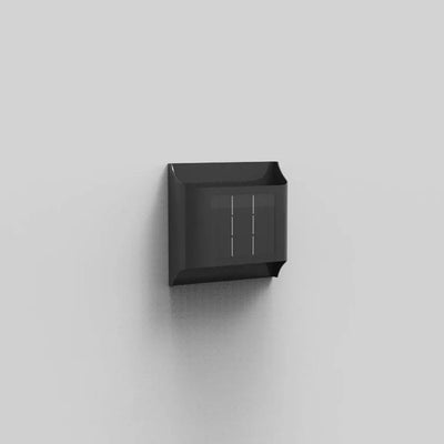 Irondale Modern Solar Sensor Wall Lamp – Black Metal Courtyard/Garden