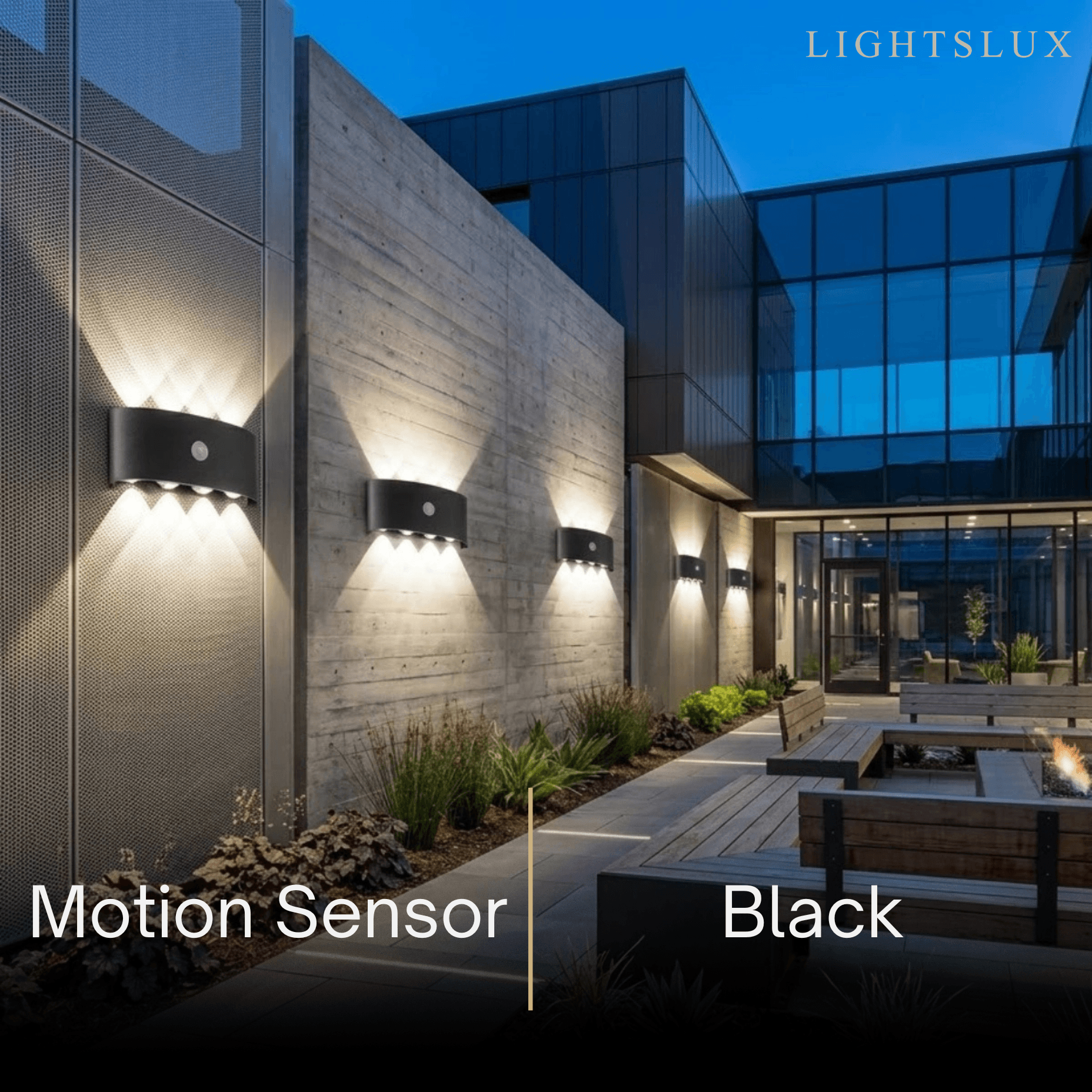 Arcato Modern Outdoor Wall Lamp - Black