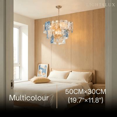 Excelis Luxury Branch-Style Tiered Chandelier— Metal & Glass Multicolor for Bedroom