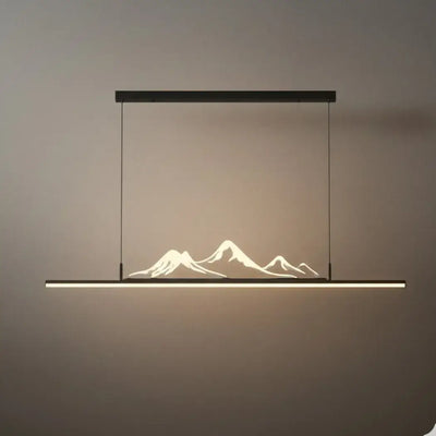 Arcato Modern Linear Pendant Light - Gold/Black Metal for Living Room