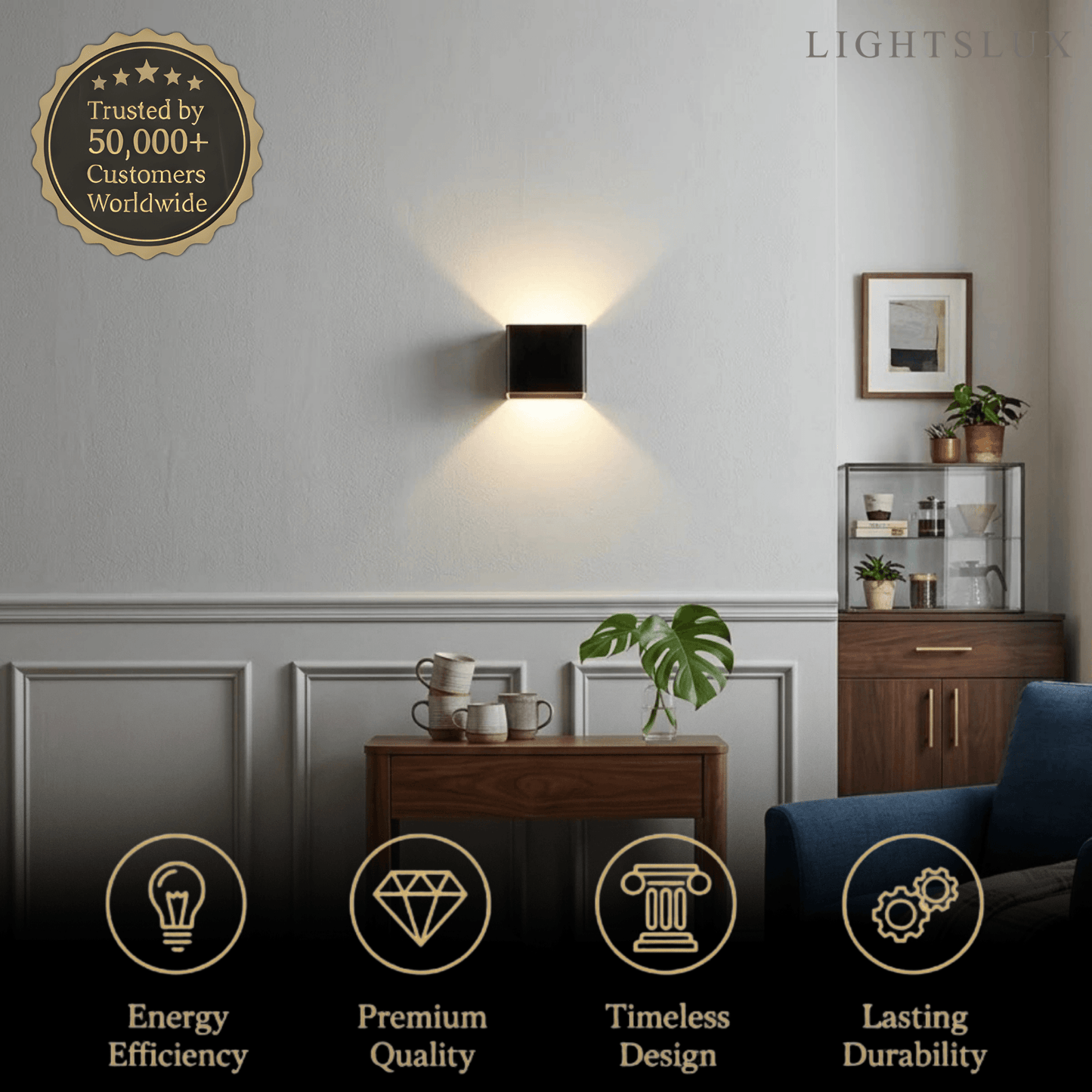 Morandia Modern Square Metal Wall Lamp - 6 Colors
