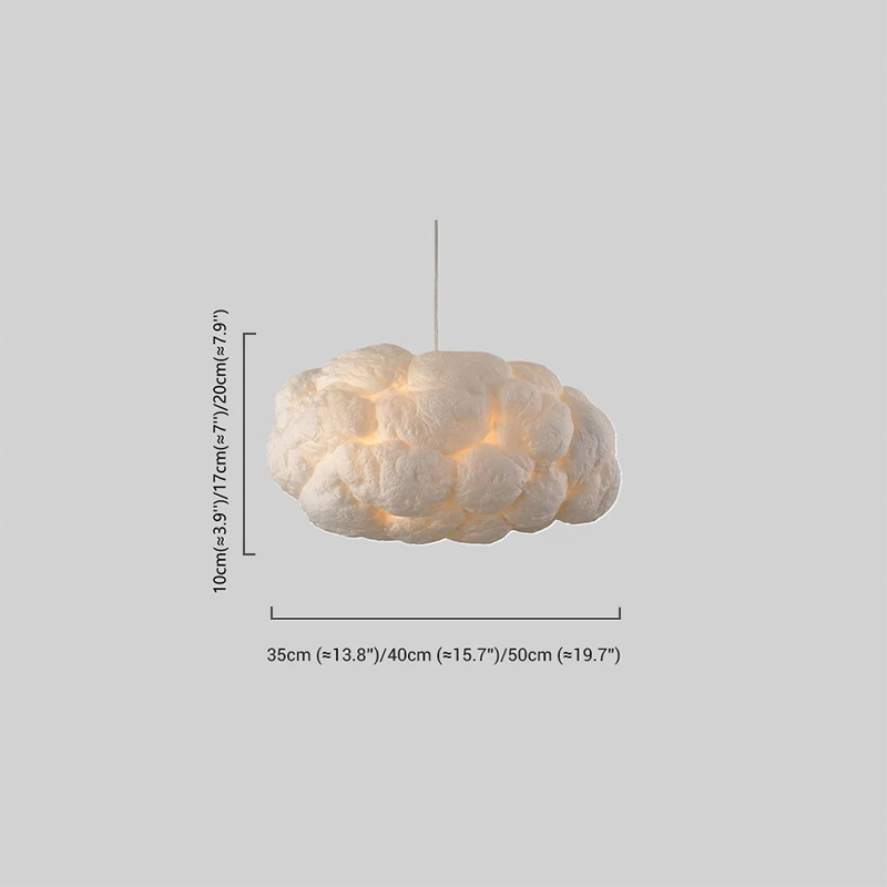 Art Deco White Cloud Pendant Light Dimension