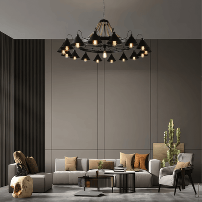  Industrial Ring Chandelier 17 Heads for Living Room