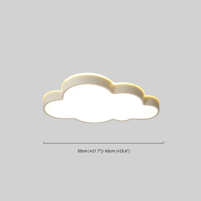 Modern White Flush Mount Ceiling Light - Cloud Design