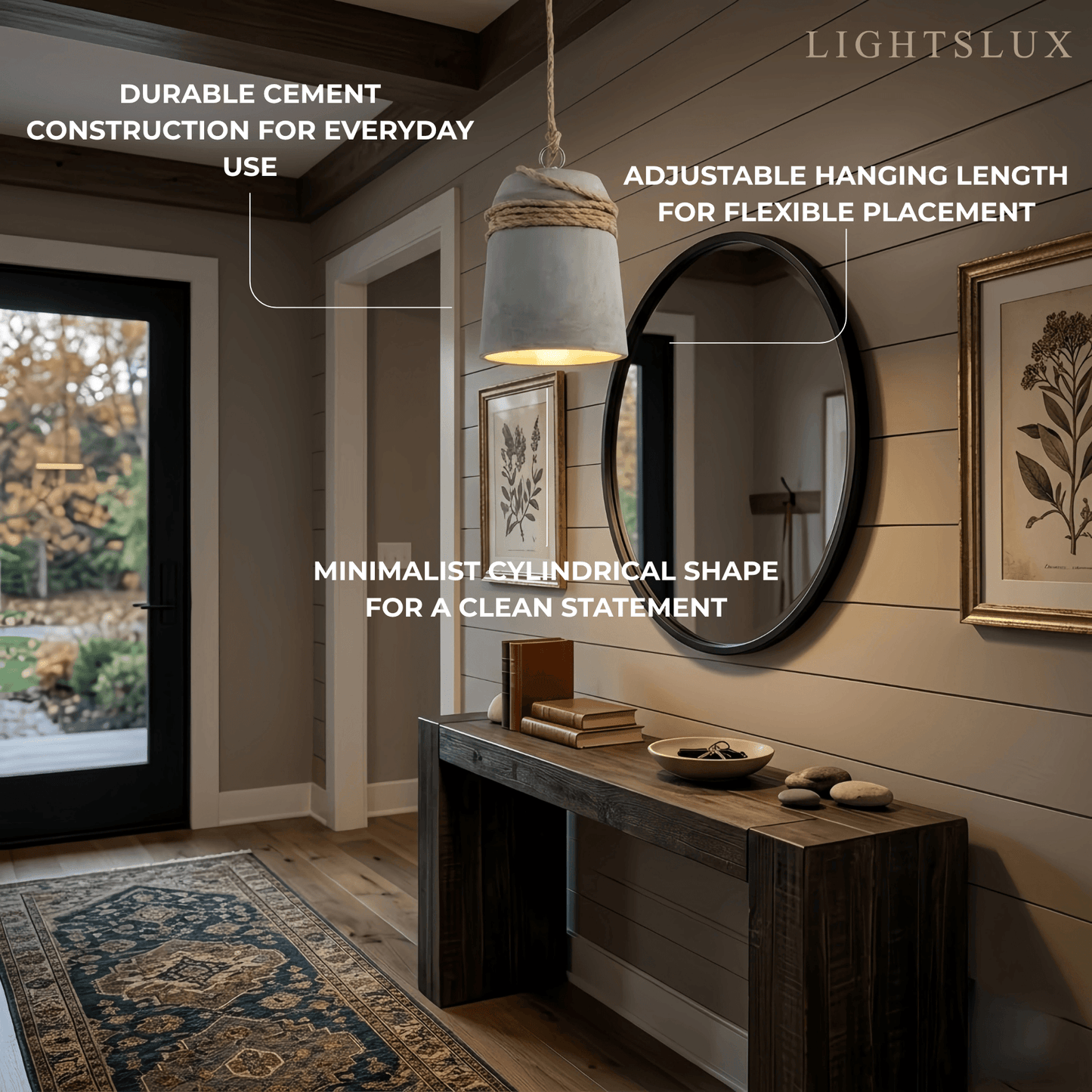 Irondale Industrial Grey Cement Pendant Light