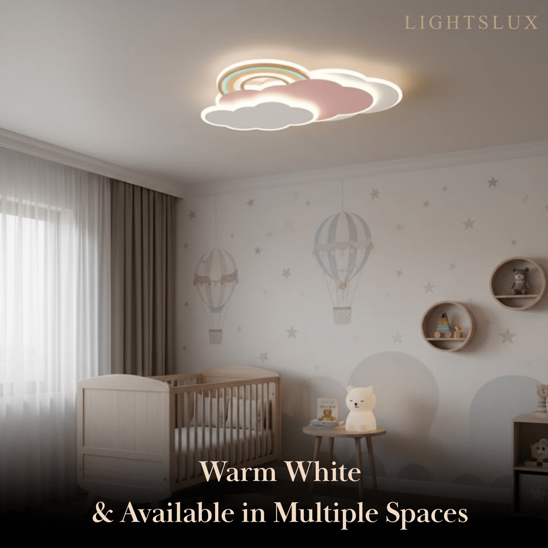 Vivara Cartoon Cloud-Shaped LED Flush Mount Ceiling Light – Kids Room Lamp