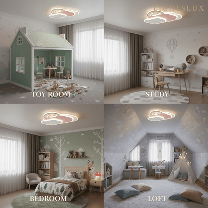 Vivara Cartoon Cloud-Shaped LED Flush Mount Ceiling Light – Kids Room Lamp