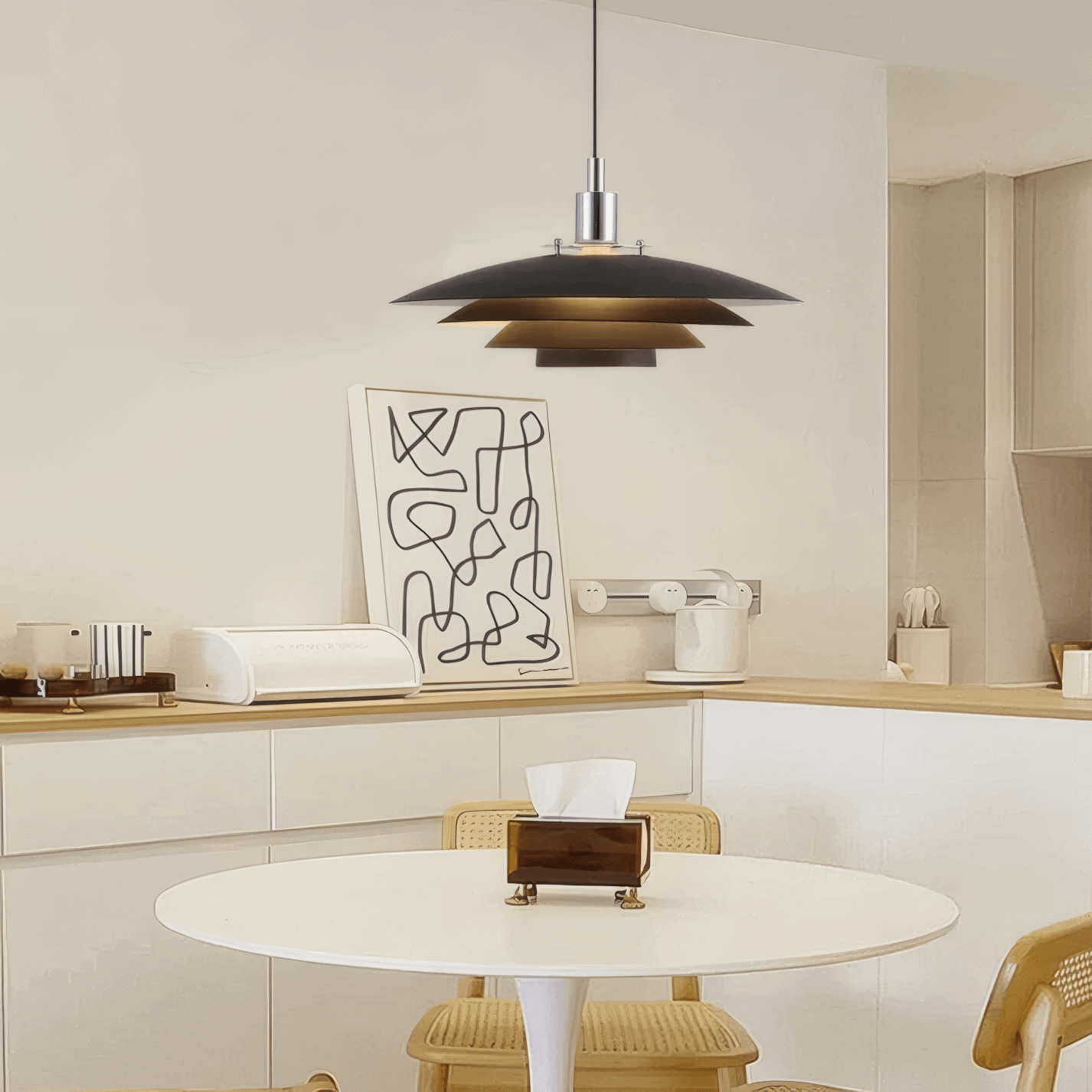  Modern Metal Black Pendant Light for Dining Room