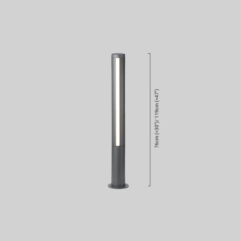  Industrial Outdoor Pathway Light - Black Metal Cylindrical Design for Courtyard