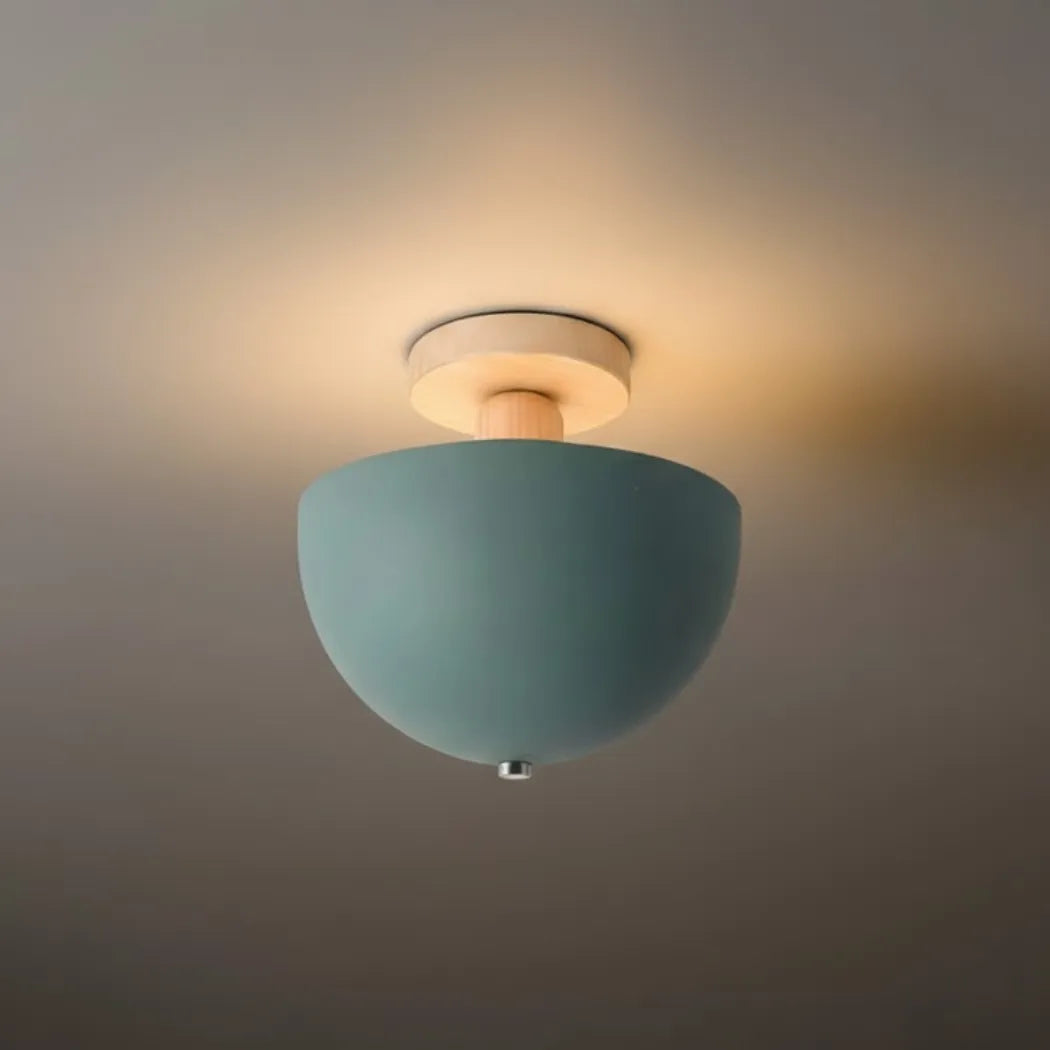 Morandia Modern Dome/Bowl Ceiling Light – 5 Color Metal/Wood for Corridor