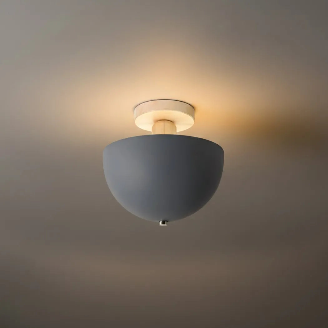 Morandia Modern Dome/Bowl Ceiling Light – 5 Color Metal/Wood for Corridor