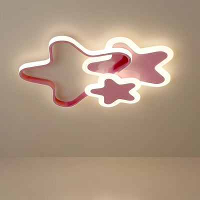 Vivara Modern LED Dimmable Star Ceiling Light – Designer Pink Kids Room