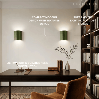 Arcato Modern Resin Wall Light – Green/Grey/Orange for Living Room/Bedroom