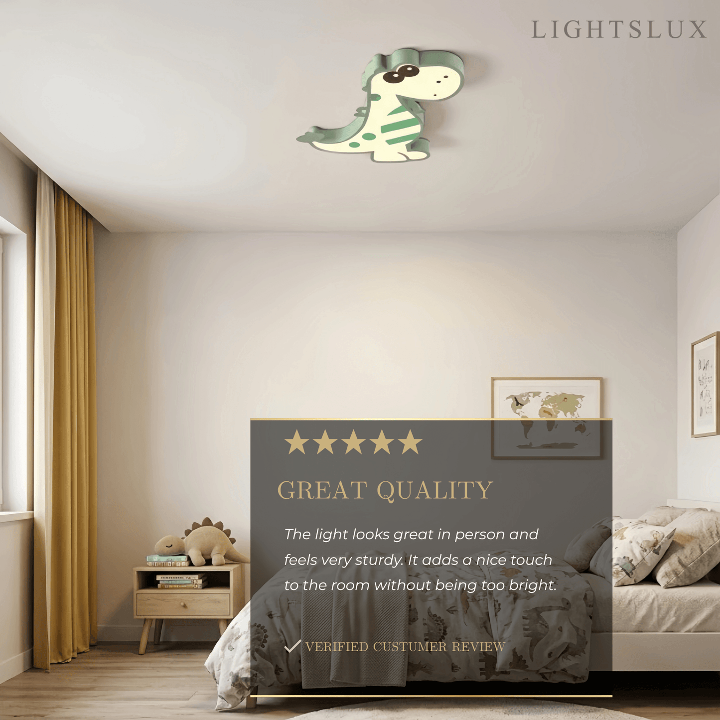 Vivara Modern Dimmable Ceiling Light - Cute Dragon Design for Children's Room
