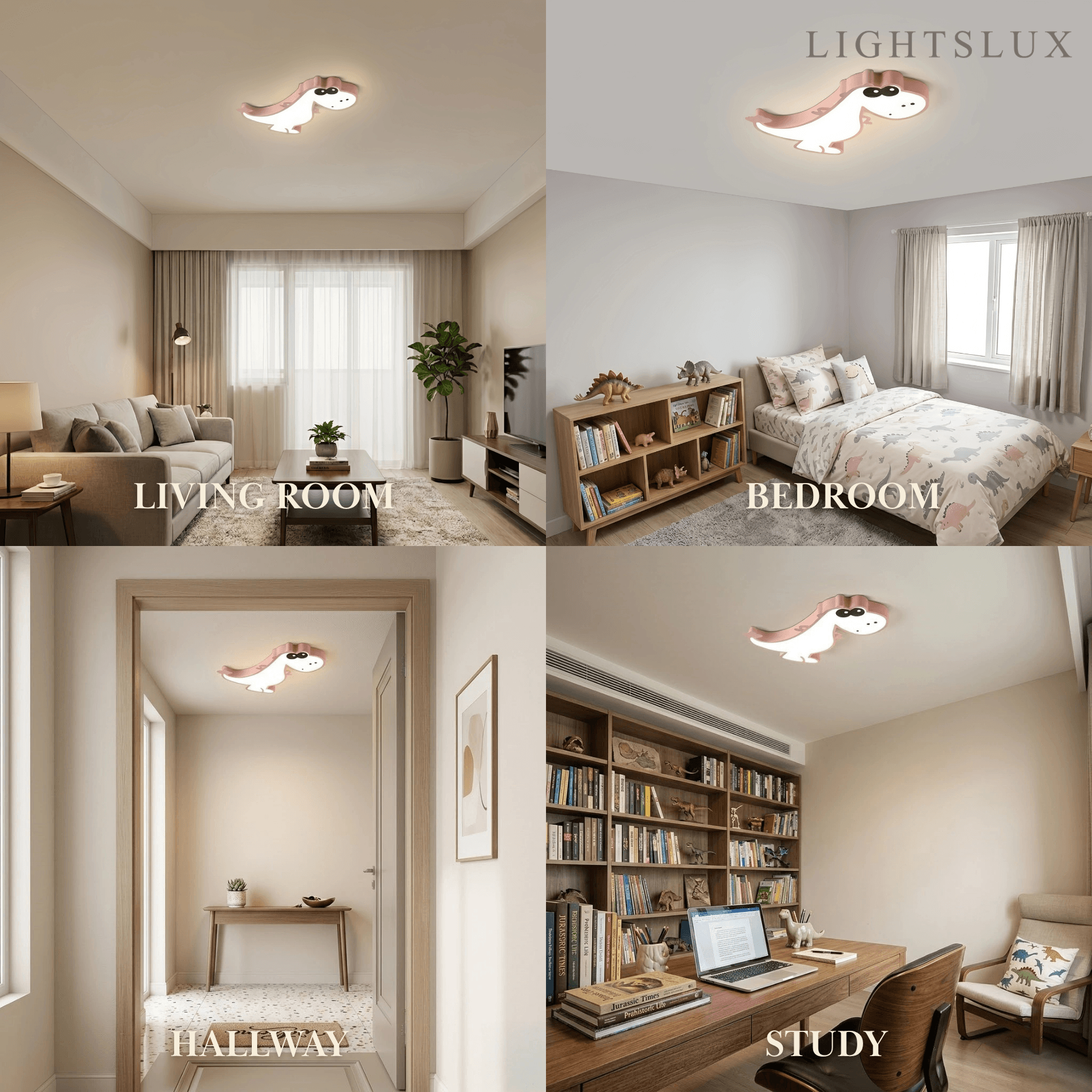 Vivara Modern Dimmable Ceiling Light - Cute Dragon Design for Children's Room