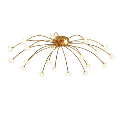 Nebula Art Deco Ceiling Light - Gold/Black/Chrome Metal Fixture for Bedroom