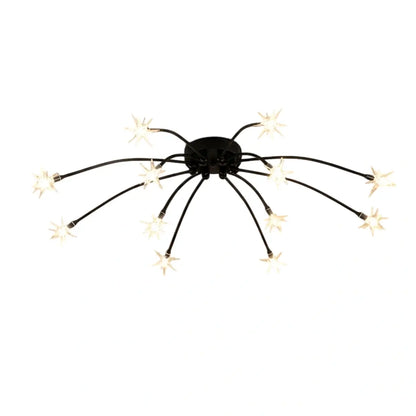 Nebula Art Deco Ceiling Light - Gold/Black/Chrome Metal Fixture for Bedroom