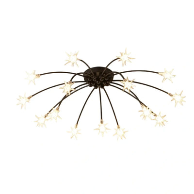 Nebula Art Deco Ceiling Light - Gold/Black/Chrome Metal Fixture for Bedroom