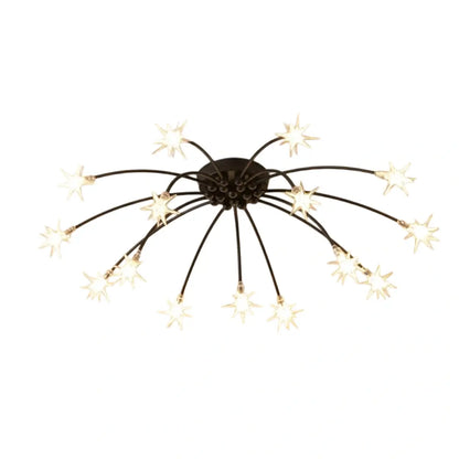 Nebula Art Deco Ceiling Light - Gold/Black/Chrome Metal Fixture for Bedroom