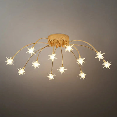 Nebula Art Deco Ceiling Light - Gold/Black/Chrome Metal Fixture for Bedroom