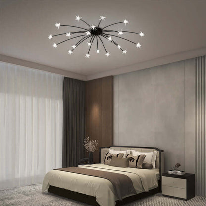 Art Deco Black 28-Head Ceiling Light for Bedroom