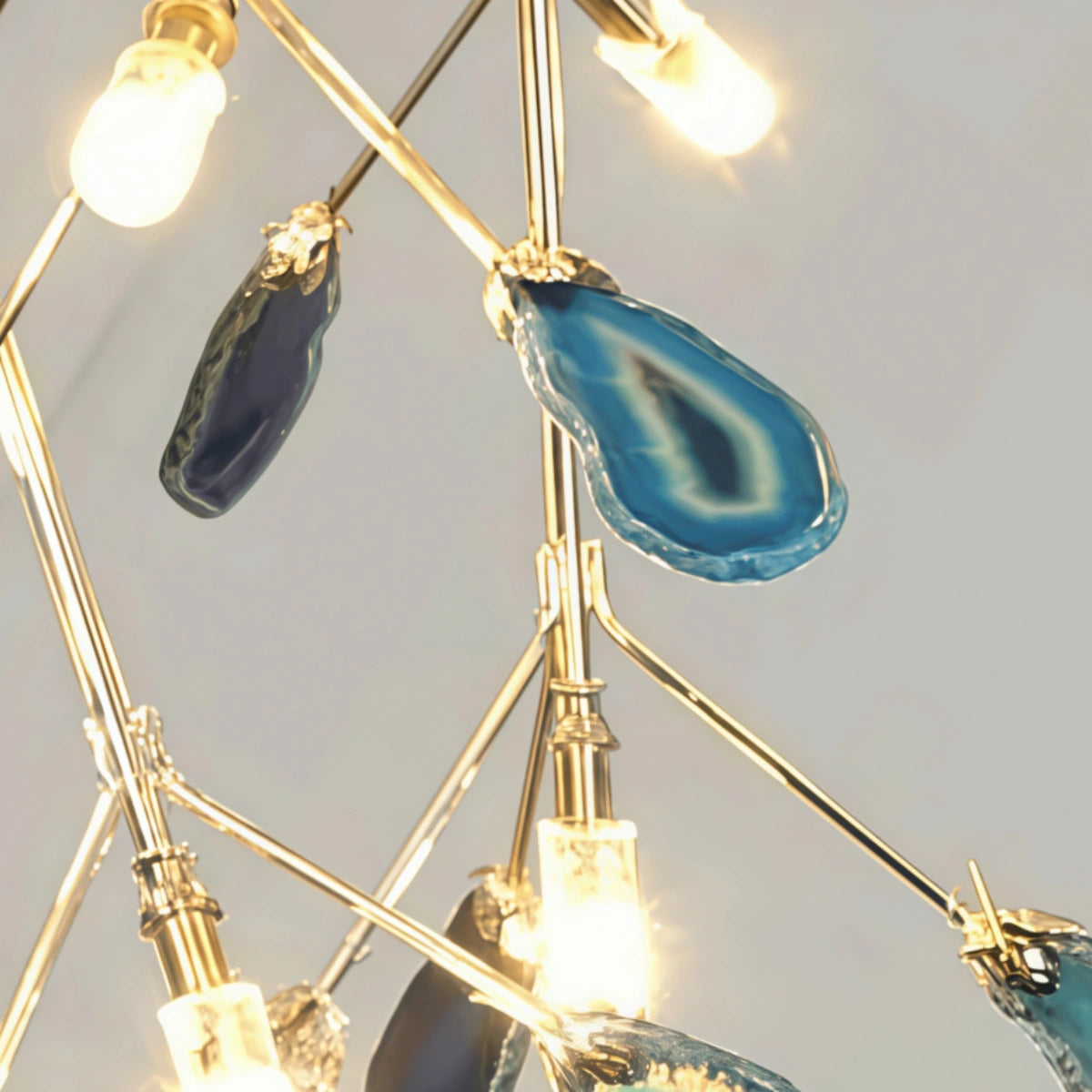 Excelis Art Deco Natural Agate Chandelier