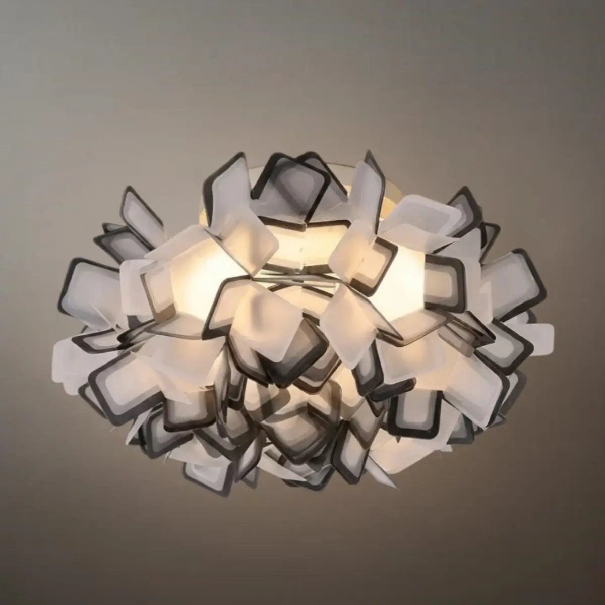 Lunara Art Deco Acrylic Ceiling Light - White Floral Design for Living Room