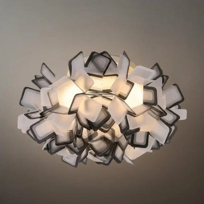 Lunara Art Deco Acrylic Ceiling Light - White Floral Design for Living Room