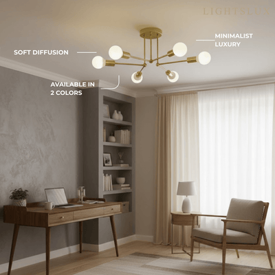 Nebula Royal Gold/Black LED Chandelier – Elegant Lighting for Living Room/Bedroom