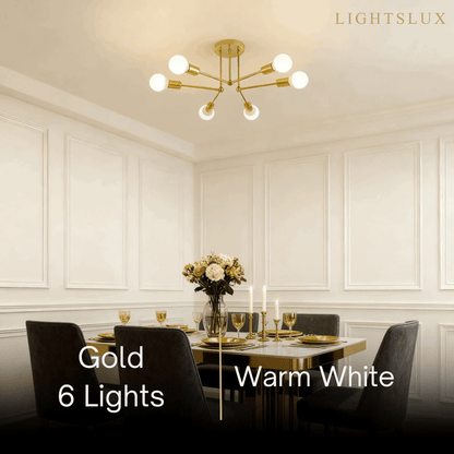 Nebula Royal Gold/Black LED Chandelier – Elegant Lighting for Living Room/Bedroom