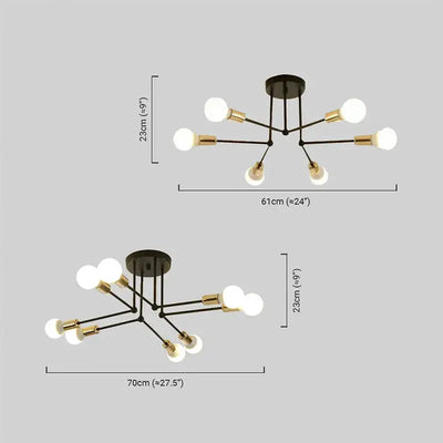 Nebula Royal Gold/Black LED Chandelier – Elegant Lighting for Living Room/Bedroom