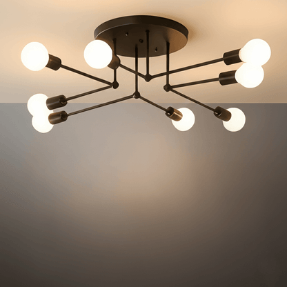 Nebula Royal Gold/Black LED Chandelier – Elegant Lighting for Living Room/Bedroom