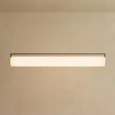 Arcato Modern Designer White Pendant Light – Cylindrical Metal & Acrylic Fixture for Dining Room