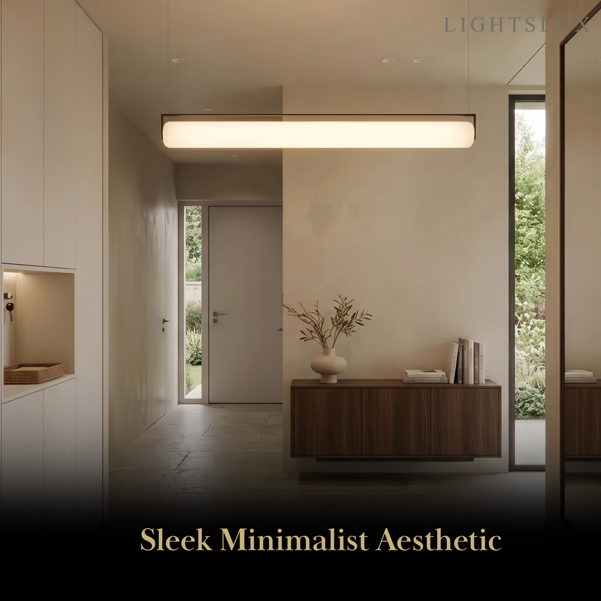 Arcato Modern Designer White Pendant Light – Cylindrical Metal & Acrylic Fixture for Entryway