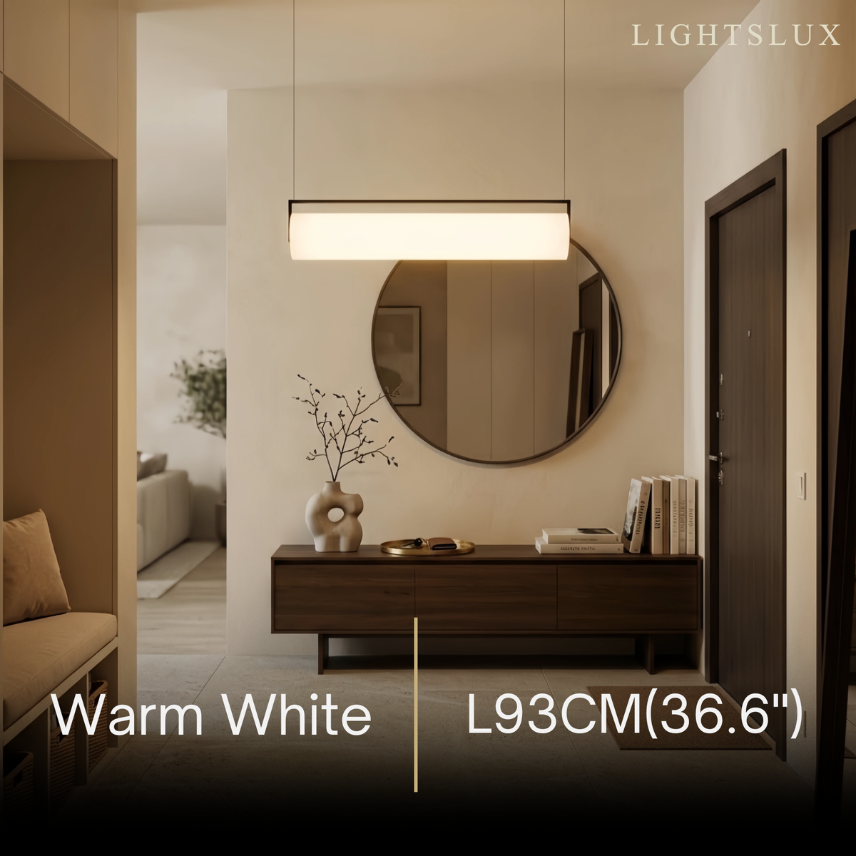 Arcato Modern Designer White Pendant Light – Cylindrical Metal & Acrylic Fixture for Dining Room