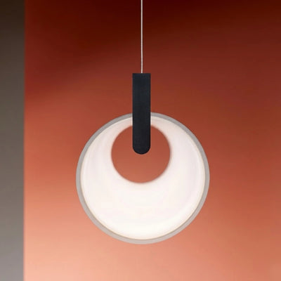 Arcato Modern Designer White Pendant Light – Cylindrical Metal & Acrylic Fixture for Dining Room