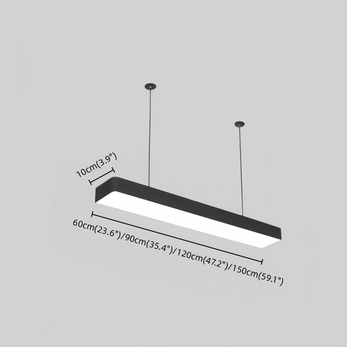  Pendant Light – Rectangular Acrylic Lamp for Study/Dining Room