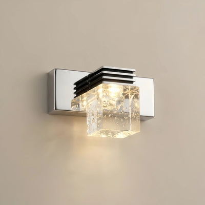 Arcato Modern Square Vanity Light— Crystal & Metal Frame IP44 for Bathroom