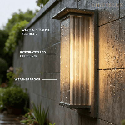 Irondale Industrial Rectangular LED Outdoor Wall Lamp – Waterproof Light for Courtyard